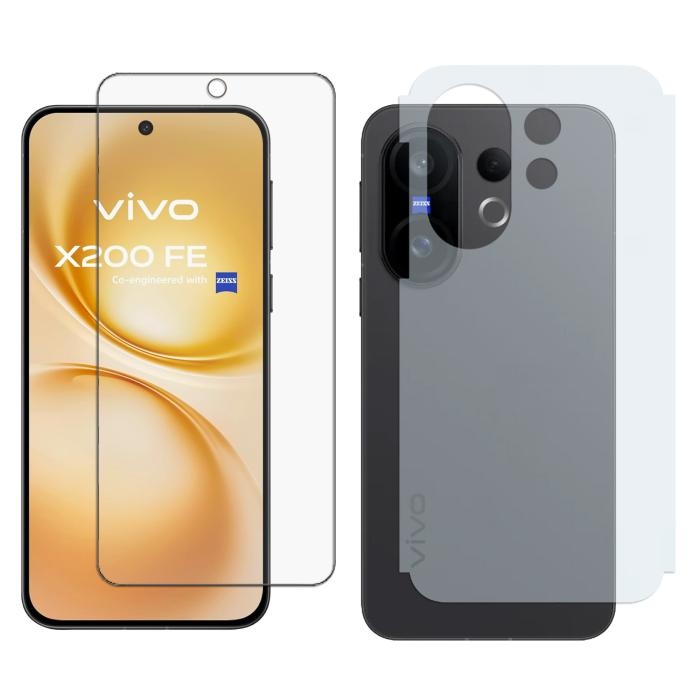 Vivo X200 FE Unbreakable Gorilla Flexible Nano Glass Screen Protector + Back Carbon Fiber Matte Soft Skin Sheet - Image 2 Vivo X200 FE Unbreakable Gorilla Flexible Nano Glass Screen Protector + Back Carbon Fiber Matte Soft Skin Sheet - Image 2
