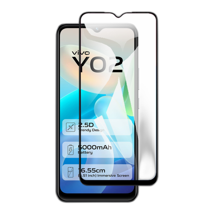 Vivo Y02 Full Screen Protector 9D Tempered Glass Protector For Vivo Y02 - Image 2 Vivo Y02 Full Screen Protector 9D Tempered Glass Protector For Vivo Y02 - Image 2