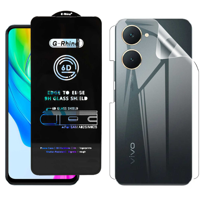 Vivo Y03T Protection Pack: OG Glass + Clear Back Jelly Film - Image 2 Vivo Y03T Protection Pack: OG Glass + Clear Back Jelly Film - Image 2