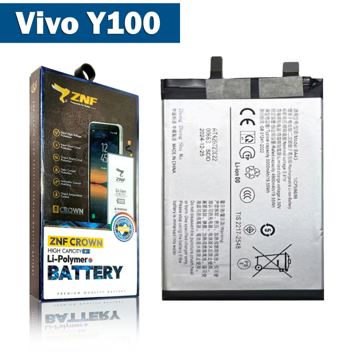 Vivo Y100 Battery Replacement - ZNF 5000mAh (BA43) - Image 2 Vivo Y100 Battery Replacement - ZNF 5000mAh (BA43) - Image 2