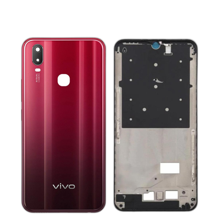 Vivo Y11 Housing Middle Frame With Side Button and Camera Lens Complete Body Casing Replacement For Y11 - Red - Image 2 Vivo Y11 Housing Middle Frame With Side Button and Camera Lens Complete Body Casing Replacement For Y11 - Red - Image 2