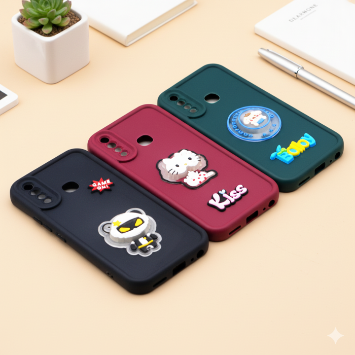 Vivo Y19 Cute Kitty Blinking Lights Soft Colorful Mobile Cover - Image 2