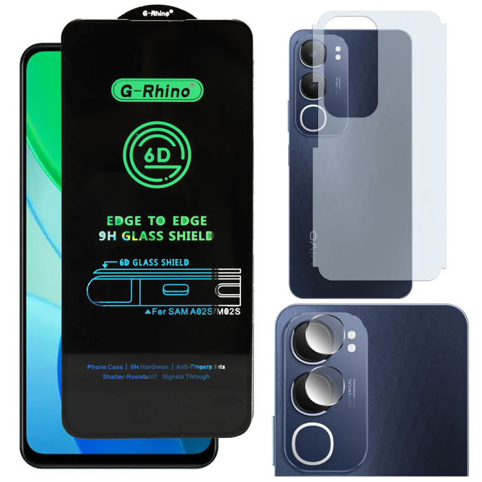 Vivo Y19s 3-in-1 Kit: OG Glass + Carbon Back Camera Protector - Image 2 Vivo Y19s 3-in-1 Kit: OG Glass + Carbon Back Camera Protector - Image 2
