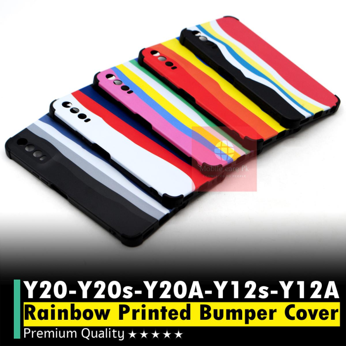 Vivo Y20A Rainbow Multicolour 3D Bumper Matte Cover - Image 2 Vivo Y20A Rainbow Multicolour 3D Bumper Matte Cover - Image 2
