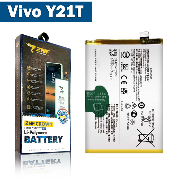 Vivo Y21T Battery Replacement - ZNF 5000mAh (B-T7) - Image 2 Vivo Y21T Battery Replacement - ZNF 5000mAh (B-T7) - Image 2