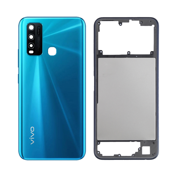 Vivo Y30 Housing Middle Frame With Side Button and Replacement Battery Back Door For Y30 - Blue - Image 2 Vivo Y30 Housing Middle Frame With Side Button and Replacement Battery Back Door For Y30 - Blue - Image 2