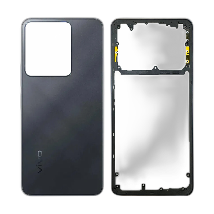 Vivo Y36 Housing Middle Frame With Side Button and Replacement Battery Back Door For Y36 - Black - Image 2 Vivo Y36 Housing Middle Frame With Side Button and Replacement Battery Back Door For Y36 - Black - Image 2