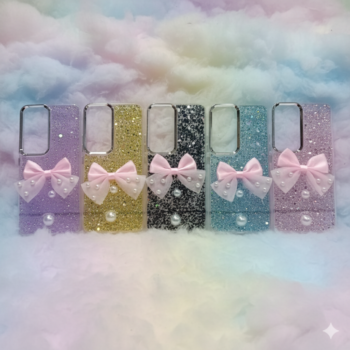 Vivo Y400 Aesthetic Radiant Ribbon Glitter Bow Case - Image 2 Vivo Y400 Aesthetic Radiant Ribbon Glitter Bow Case - Image 2