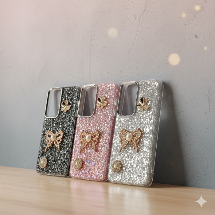 Vivo Y400 Glitter Butterfly Stone Mobile Cover - Image 2 Vivo Y400 Glitter Butterfly Stone Mobile Cover - Image 2