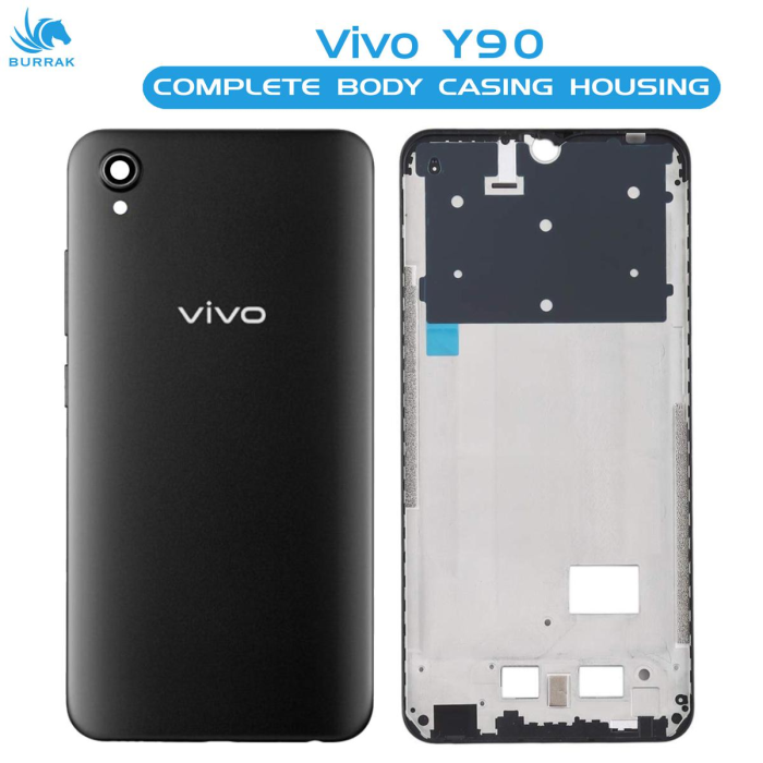 Vivo Y90 Housing Middle Frame With Side Button and Camera Lens Complete Body Casing Replacement For Y90 - Black - Image 2 Vivo Y90 Housing Middle Frame With Side Button and Camera Lens Complete Body Casing Replacement For Y90 - Black - Image 2
