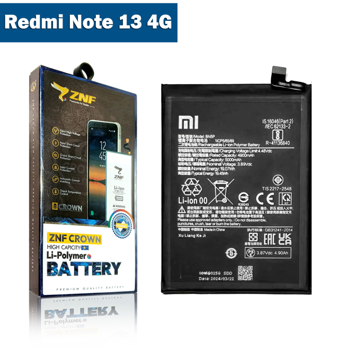 Xiaomi Redmi Note 13 4G Battery Replacement - ZNF 5000mAh (BN5P) - Image 2 Xiaomi Redmi Note 13 4G Battery Replacement - ZNF 5000mAh (BN5P) - Image 2