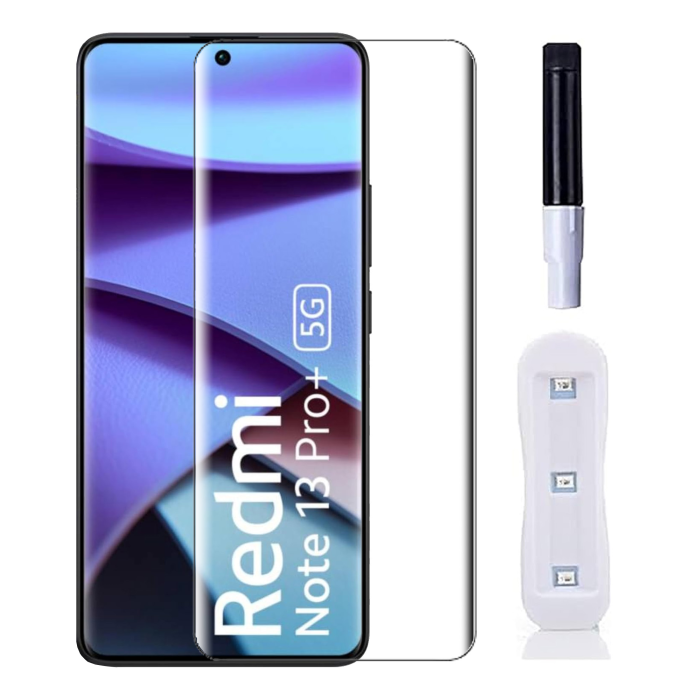 Xiaomi Redmi Note 13 Pro Plus Front UV Tempered Glass Protector For Fully Curved Glass For Xiaomi Redmi Note 13 Pro Plus - Image 2 Xiaomi Redmi Note 13 Pro Plus Front UV Tempered Glass Protector For Fully Curved Glass For Xiaomi Redmi Note 13 Pro Plus - Image 2