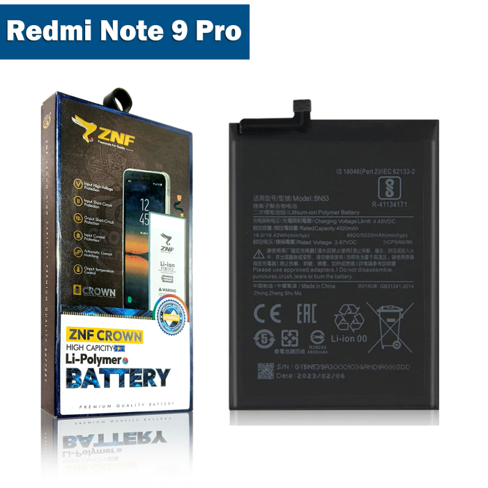 Xiaomi Redmi Note 9 Pro Battery Replacement - ZNF 5020mAh (BN53) - Image 2 Xiaomi Redmi Note 9 Pro Battery Replacement - ZNF 5020mAh (BN53) - Image 2