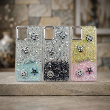 Samsung A51 Girly Glitter Case Good Luck Heart Edition