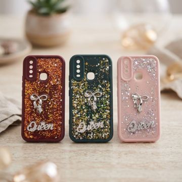 Vivo Y17 Queen Still Glitter Case Glossy Finish