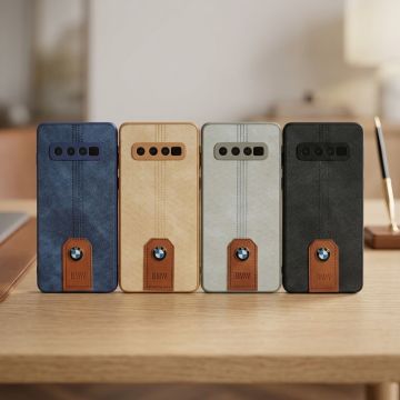 Samsung S10 Premium Leather Case with BMW Emblem