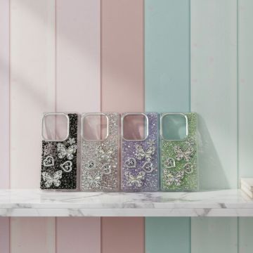 Premium Infinix Note 50 Back Cover Featuring Shimmering Butterfly Motif and Crystal Accents