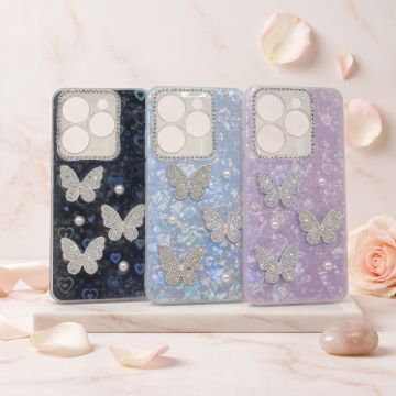 Still Glitter Sparkling Butterfly Stone Case for Infinix Smart 8