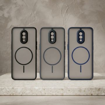 OnePlus 6T Back Cover Smoky Matte Case with Multicolor Border