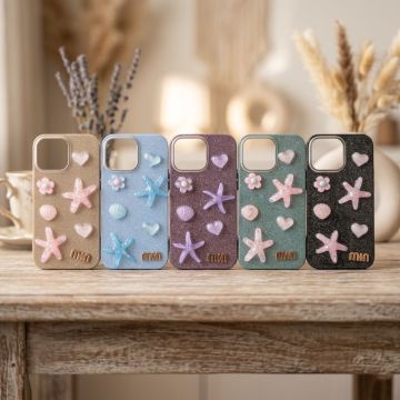 Premium Quality Glitter Starfish Ladies Case For iPhone 16 Pro Max