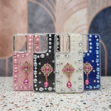 Samsung A17 Boutique Stone Motif Shimmer Case for Elegant Look