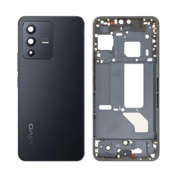 Vivo V23 5g Full Body Housing - Complete Casing with Middle Frame, Back Door, Buttons & Lens - Black