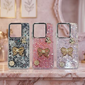 Charming Glitter Shiny Bowknot Case Designed For Xiaomi Redmi A3x
