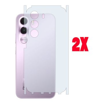 Realme c100i Carbon Fiber Back Matte Film Anti-Scratch Soft Skin - 2Pcs 