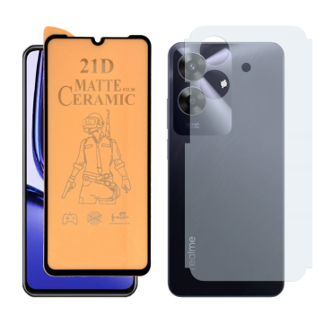 2-in-1 Full Matte Pack for Realme Note 60: Ceramic + Back - Image 2