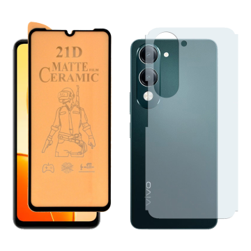 2-in-1 Full Matte Pack for Vivo Y04: Ceramic + Back - Image 2