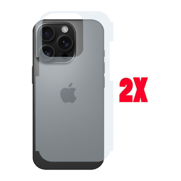 (2-Pack) iPhone 15 Pro Back Protector Carbon Fiber Matte Sheet - Image 2
