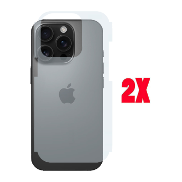 (2-Pack) iPhone 15 Pro Max Back Protector - Carbon Fiber Matte Soft Sheet - Image 2