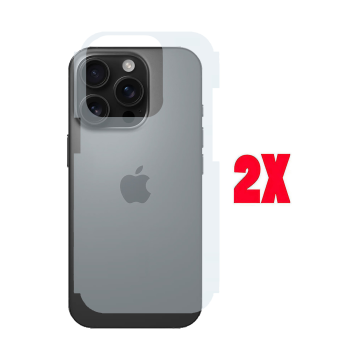 (2-Pack) iPhone 16 Pro Max Carbon Fiber Back Protector - Anti-Fingerprint Matte Soft Skin - Image 2