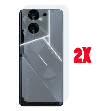 (2-Pack) Tecno Pova 5 Pro Back Protector Carbon Fiber Matte Sheet - Image 2
