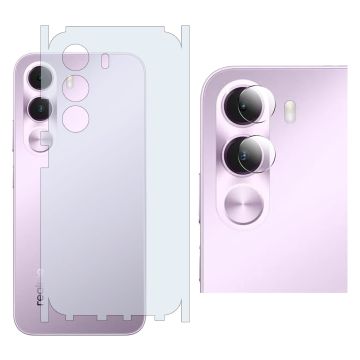 Realme c100i Back Matte Thin Sheet Protector + 9H Back Camera Lens Protector 2-in-1 Back Protection Bundle