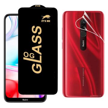 2-in-1 360 Protection for Xiaomi redmi 8: HD Glass + Back Jelly