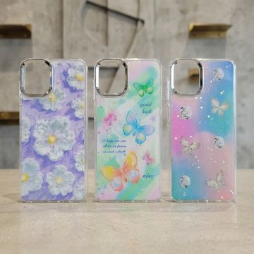 Samsung A07 Butterfly Case Premium Glitter Shiny Printed Cover