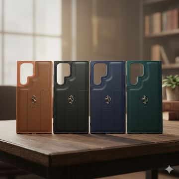 Premium Leather Type Soft Silicone Protective Case for Samsung Galaxy S22 Ultra