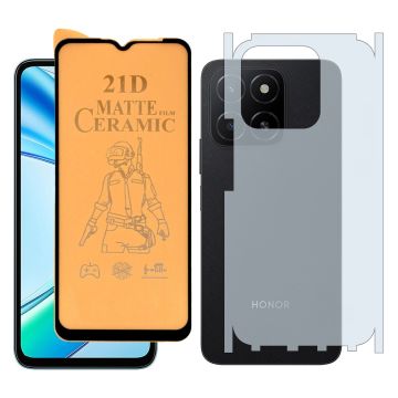 Honor x5b plus Ceramic Matte Glass Unbreakable Protector + Back Matte Thin Sheet Protector 2-in-1 Protection Bundle