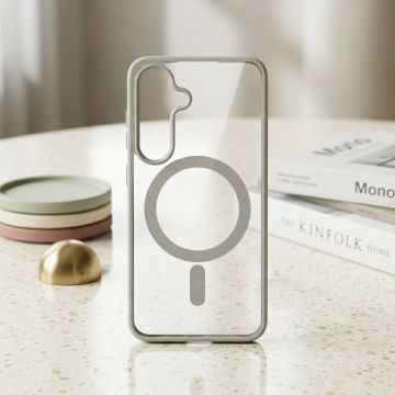 Samsung S24 Transparent Shockproof Case with Colored Bumper Frame