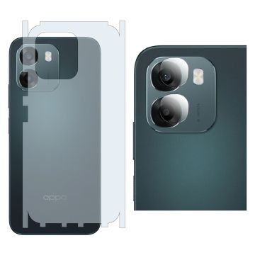 Oppo a6 Back Matte Thin Sheet Protector + 9H Back Camera Lens Protector 2-in-1 Back Protection Bundle
