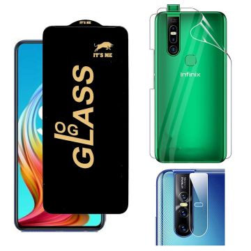 3-in-1 Full Protection for Infinix s5 pro: HD + Jelly + Camera