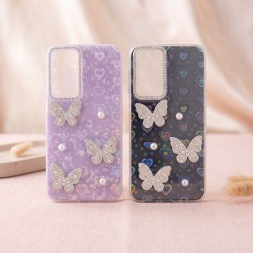 Still Glitter Sparkling Butterfly Stone Case for Samsung A17
