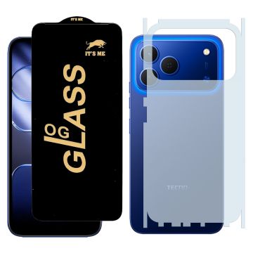 2-in-1 360 Protection for Tecno Spark 50: HD Glass + Back Matte
