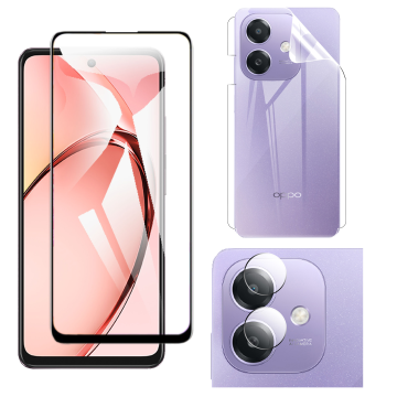 3-in-1 360 Clear Bundle for Oppo A5i: 9D + Jelly Camera - Image 2