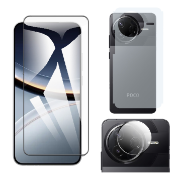 3-in-1 360 Matte Bundle for Poco F7 Pro: 9D + Camera - Image 2