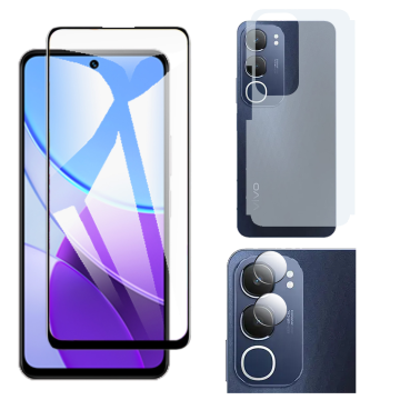 3-in-1 360 Matte Bundle for Vivo Y19s Pro: 9D + Camera - Image 2