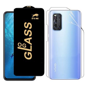 2-in-1 360 Protection for Vivo v19: HD Glass + Back Jelly