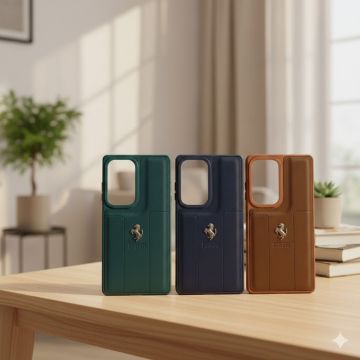 Premium Leather Type Soft Silicone Protective Case for Samsung Galaxy S25 Ultra