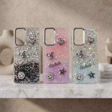Samsung A33 Girly Glitter Case Good Luck Heart Edition